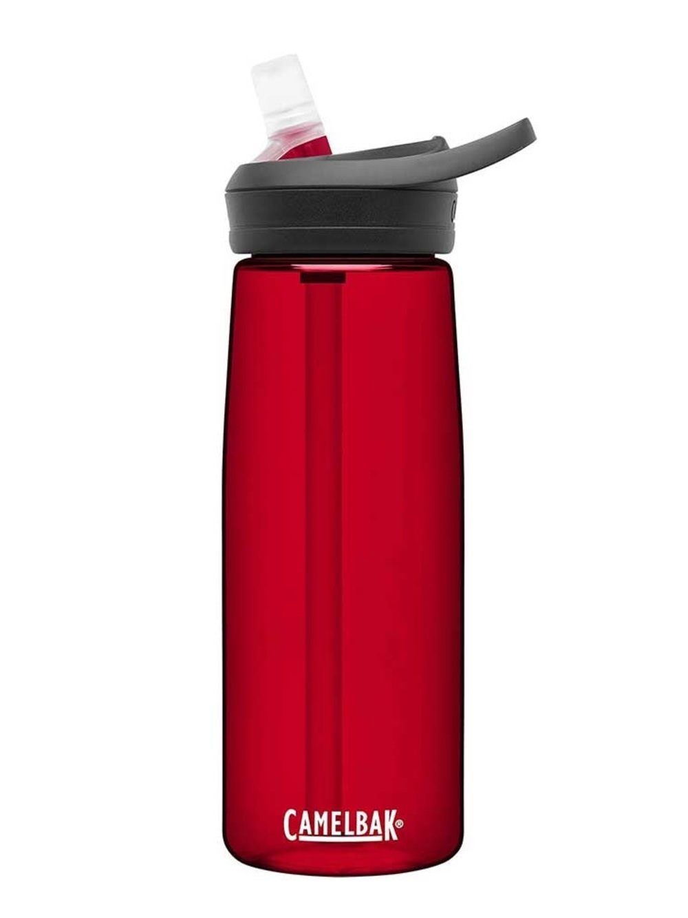 CamelBak Red Bottle with Dark Gray Flip Straw Lid